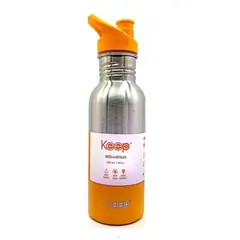 KEEP - Botella Metálica 600ml Con Dosificador Amarilla