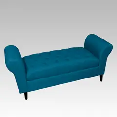 GENERICO - Banqueta Baúl Capitoné 21 Botones Zúrich - Azul