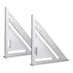 GENERICO - X2 Escuadras Combinada Escuadra Rapida Aluminio Triangular