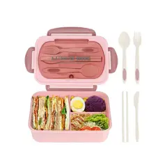 OFERTABKN - Taper Hermico Para Comidas Contenedor Cubiertos Rosado