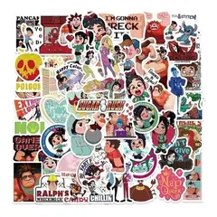 GARSIL - 50 Stickers Ralph El Demoledor - Etiquetas Autoadhesivas