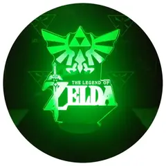 3DILUTION - Lámpara Logo De Zelda Base Negra con Aplicación