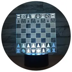 3DILUTION - Lampara Tablero De Ajedrez Base Negra con Aplicación