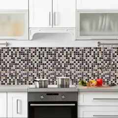 DEKOFIX - Mosaiko Autoadhesivo Cuadros Marrón 1,2 mm