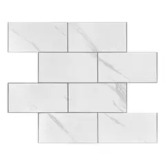 DEKOFIX - Mosaiko Autoadhesivo Brick Mármol Blanco 4,0 mm.