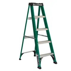 CUPRUM - Escalera Fibra De Vidrio Tijera 5 Peldaños 1.55 Mts