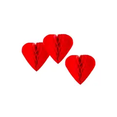 BIG PARTY - Set 3 Adornos Corazon Rojo San Valentin