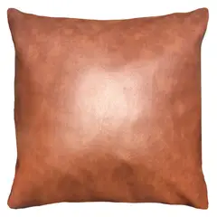 ELIZABETH PEPER - COJÍN DECORATIVO ECOCUERO CAFE 45X45 RELLENO