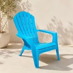 CITYSHOP - Silla Adirondack Plástica de Polipropileno Azulino Liviana Apilable y Resistente