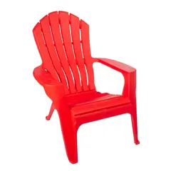 NECTAR - Silla Adirondack Plástica de Polipropileno Roja Liviana Apilable y Resistente
