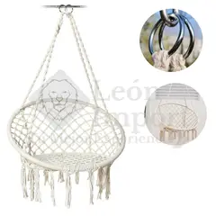 GENERICO - Silla Hamaca Colgantes Hamaca Terraza Jardin Almohada Blanco