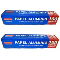 GENERICO - Rollo Alusa Papel de Aluminio de 100 metros con Cierra de Corte
