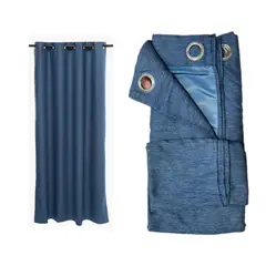 GENERICO - Cortinas Blackout 2 Piezas Medida Cada Paño 140X230 Cm Azul - Azul