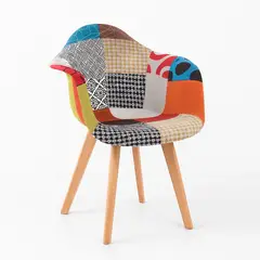 KLIK - Butaca Sitial Patchwork Acolchado Wood - Naranjo