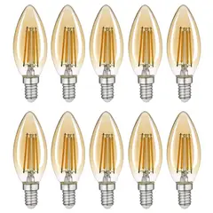 HB LEDS - Pack 10 Ampolleta Filamento LED Vela E-14 4W