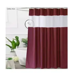 CARIBEE - Cortina Ducha Baño 180x200 Decoración Burdeo