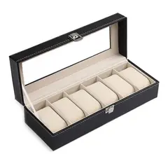 GENERICO - Organizador De Relojes Caja Para Guardar Reloj Estuche 6 Piezas