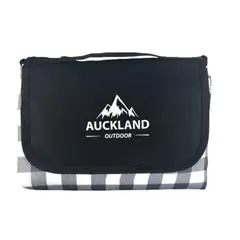 AUCKLAND OUTDOOR - Manta Picnic Impermeable Cuadro Negros 150X180 Camping Playa