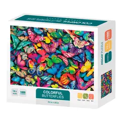 PRONOBEL - Puzzle 1000 Piezas Colores 23x19 cm Mariposas Nobel Gift