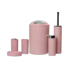 CARIBEE - Set Juego De Baño 6 Piezas Accesorios Elegante Rosa