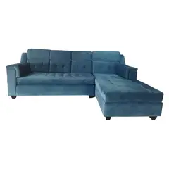 MUEBLERIA LATINA - SECCIONAL FELPA FORTUNE AZUL PETROLEO DERECHO