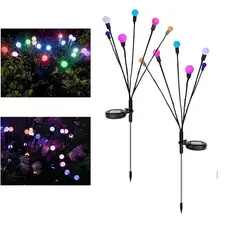 GENERICO - Pack x2 Luces Luciérnagas Bolas Solar Balanceo Viento Jardín