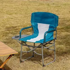 BJ HOGAR - Silla Plegable Camping Pesca Con Portavaso Y Mesa Verde