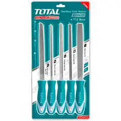 TOTAL TOOLS - Kit Set Juego De Limas De Acero 5 Piezas 8 Pulgadas Total