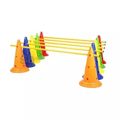 SDFIT - Set de 10 Conos con Orificio 52 cm + 5 Barras Pole