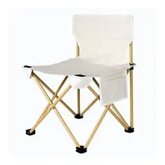 BJ HOGAR - Sillas Plegables Camping Asiento Silla De Pesca Beige