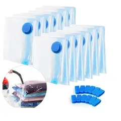 GENERICO - Pack x12 Bolsas Al Vacio Comprimir Ropa 50 x 60 Ahorra Espacio.
