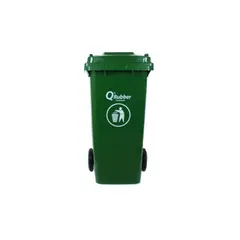 QRUBBER - Basurero Contenedor Basura 120 lts.verde