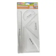 EKOI - Set De Reglas 4 Piezas Transparente Geometrico