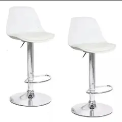 ARTIHOGAR - Pack 2 Pisos Bar Taburete Silla Tulip Alex Blancas