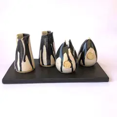 BRIGITTE LAHSEN - Alcuza Patagonia base rectangular dos jarritos salero y pimentero