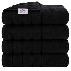AMERICAN SOFT LINEN - Set de 4 Toallas Edison 100% Algodón Turco Negro