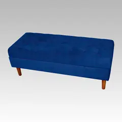 GENERICO - Banqueta Baúl Plana 21 Botones Oporto - Azul