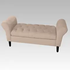 GENERICO - Banqueta Baúl Capitoné 21 Botones Lucerna - Beige