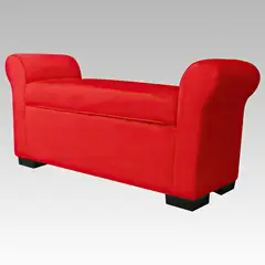 GENERICO - Banqueta Baúl 6 Botones Málaga - Rojo