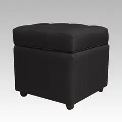 GENERICO - Puf Baúl 4 Botones Palermo - Gris oscuro