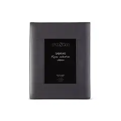 ROSEN - Sábana 300 Hilos Algodón Lisa Humo 1,5 Plazas