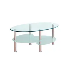 OEM - Mesa de Centro de Vidrio Templado Ovalado 023 T704543