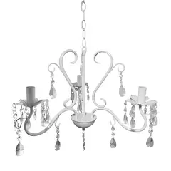 GENERICO - Lampara Colgante Lagrima Blanca Candelabro 3 Brazos