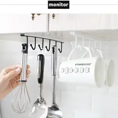AIZO - Organizador Cocina 6 Ganchos Metalico blanco