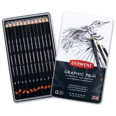 DERWENT - Lápices Grafito 12 Graduaciones Blandas