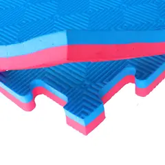 QRUBBER - Plancha Tatami 1mt x 1mt x 2,5cm Rojo/azul