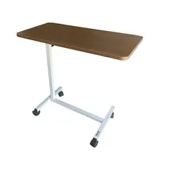 MAXCARE - Mesa con Ruedas Ajustable para Cama Clínica Café.