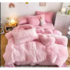 ANGELES DEL HOGAR - Cobertores peludos con chiporros Plaza Y Media Rosado