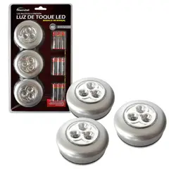 MACROTEL - Pack luz toque Linterna 3 unidades