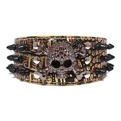 MASCAN - Collar Perro Calavera Puntas Redondas 2Xl Dorado